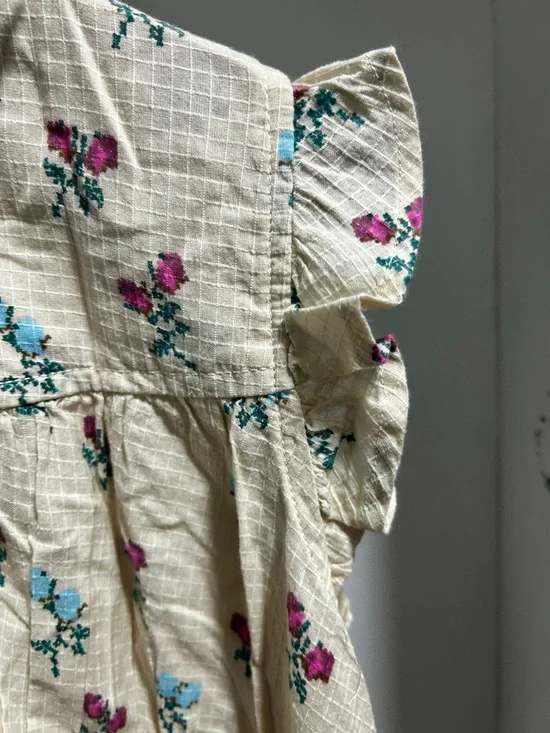 Free people, cream, floral, print, tunic dress small - Picture 6 of 13